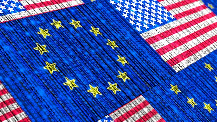 EU Flagge USA-Flagge Daten