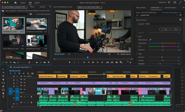 Screenshot Adobe Premiere Pro