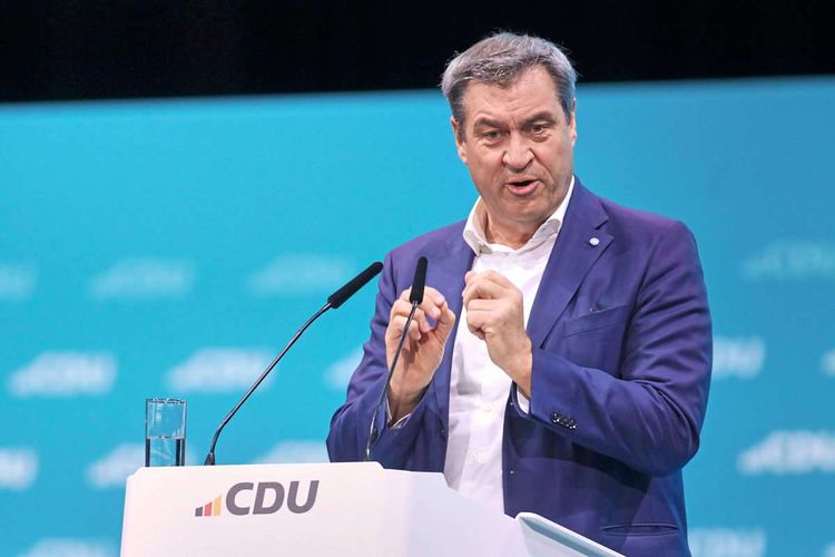 Markus Söder, der Chef der CSU, war bei der großen Schwesterpartei CDU am Parteitag zu Gast.