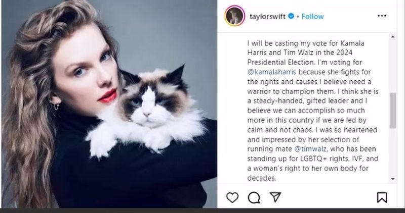 Taylor Swift wählt Kamala Harris