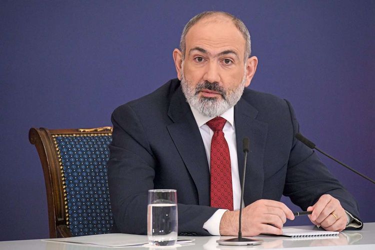 Nikol Pashinyan bei einer Pressekonferenz in Yerevan am 22. Oktober 2023.