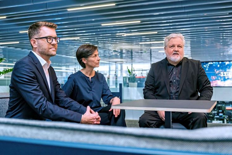 Das Trio an der Spitze der ORF-Redaktionen - v.l.n.r.: Sebastian Prokop, Gabriele Waldner-Pammesberger und Johannes Bruckenberger.