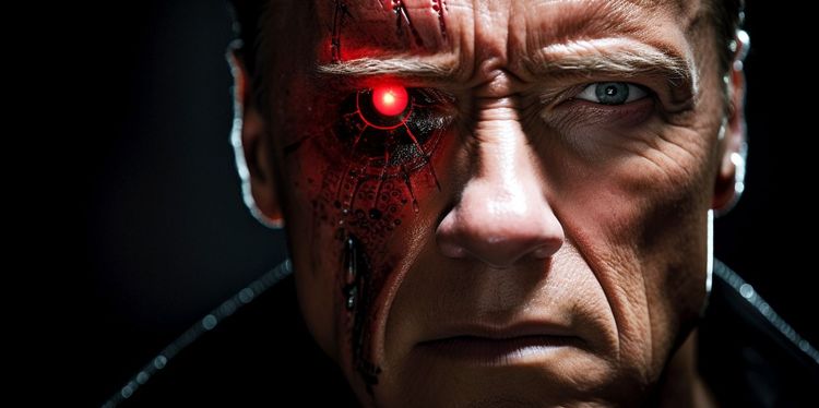 Arnold Schwarzenegger als Terminator (generiert mit Midjourney)