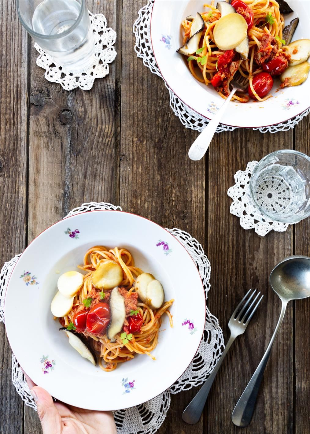 Spaghetti alla Trasteverina Pilze in die Pasta! Foodblog A Modo Mio