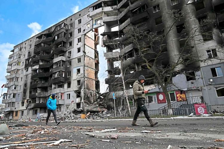 Zerstörung allerorts: Eine Aufnahme aus Borodianka im Nordwesten von Kiew Anfang April 2022.