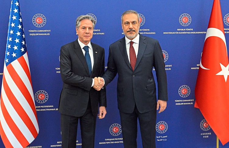 US-Außenminister Antony Blinken traf am Montag in Ankara seinen türkischen Amtskollegen Hakan Fidan.