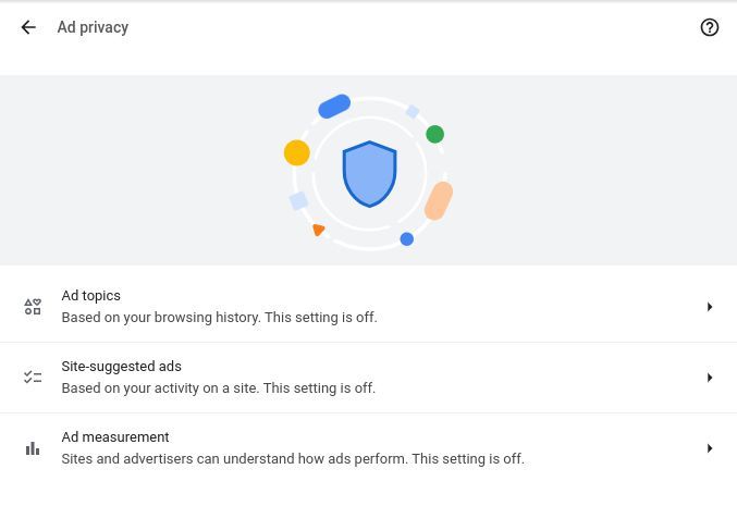 Ein Screenshot der AdPrivacy-Einstellungen in Chrome