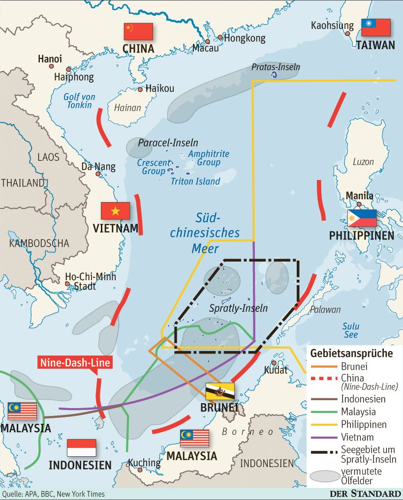 Südchinesisches Meer: Schiedshof weist Chinas Ansprüche ab - Asien ...