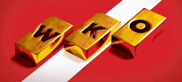 Das Logo der Wirtschaftskammer in Buchstaben aus Goldbarren – wie bei Dagobert Duck.