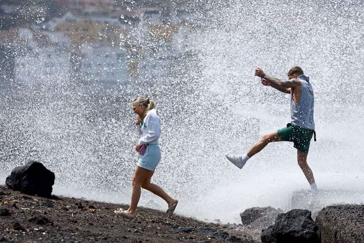 In Puerto De La Cruz, Teneriffa, herrscht des Öfteren heftiger Wellengang.