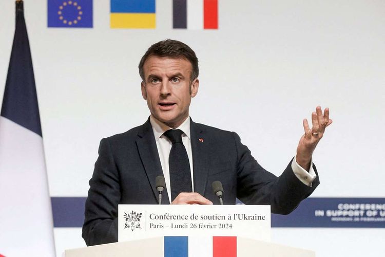 Emmanuel Macron gab am Montag eine Pressekonferenz.