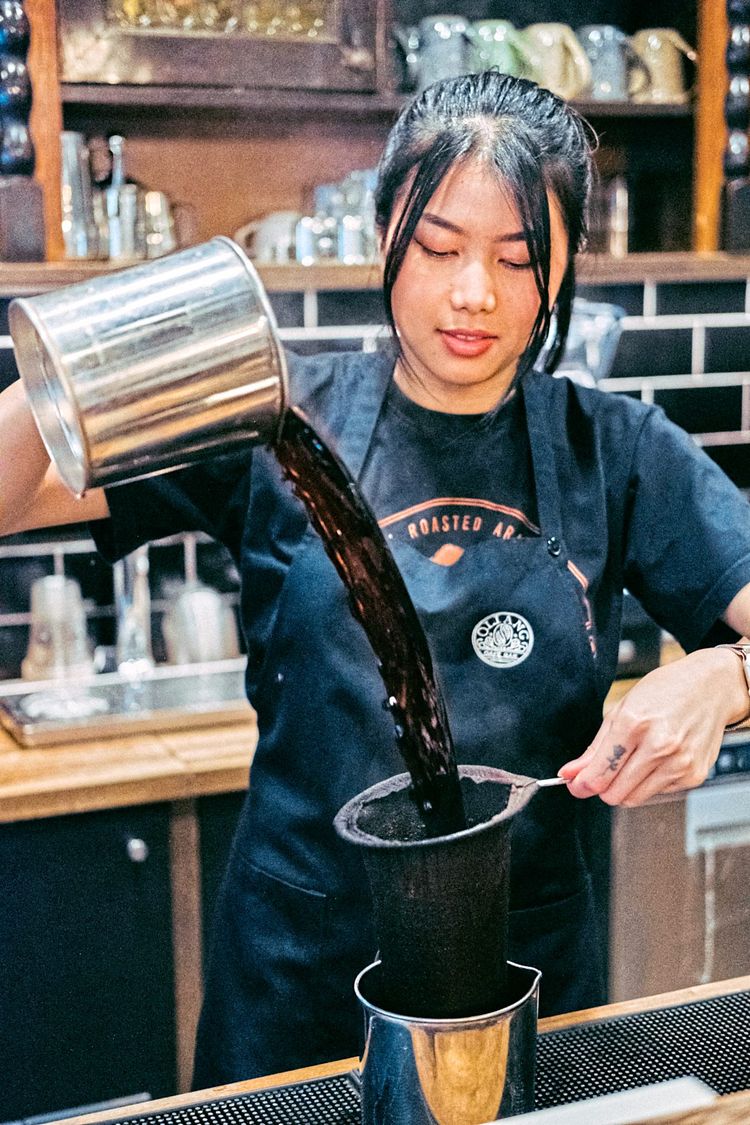 Thailändischer Kaffee gefiltert.