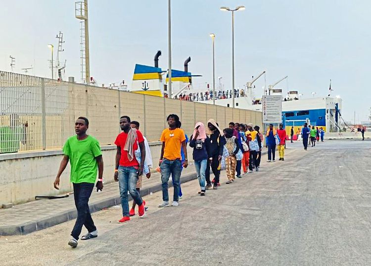 Lampedusa Migration Schiff Ankunft