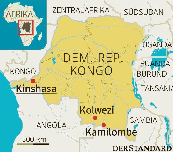Landkarte von der Republik Kongo
