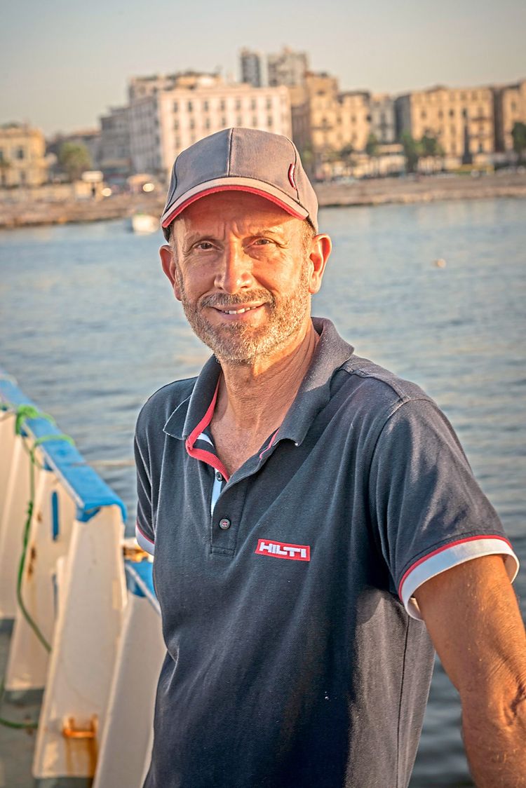 Franck Goddio an Bord seines Forschungsschiffs 