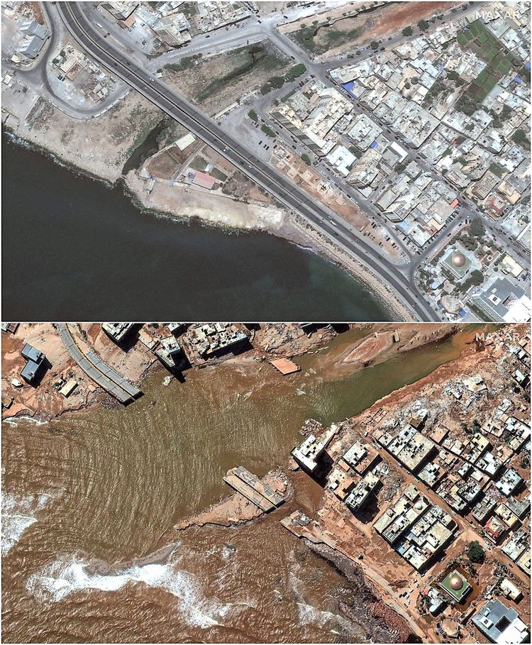 Satellitenbilder vor und nach der Flutkatastrophe