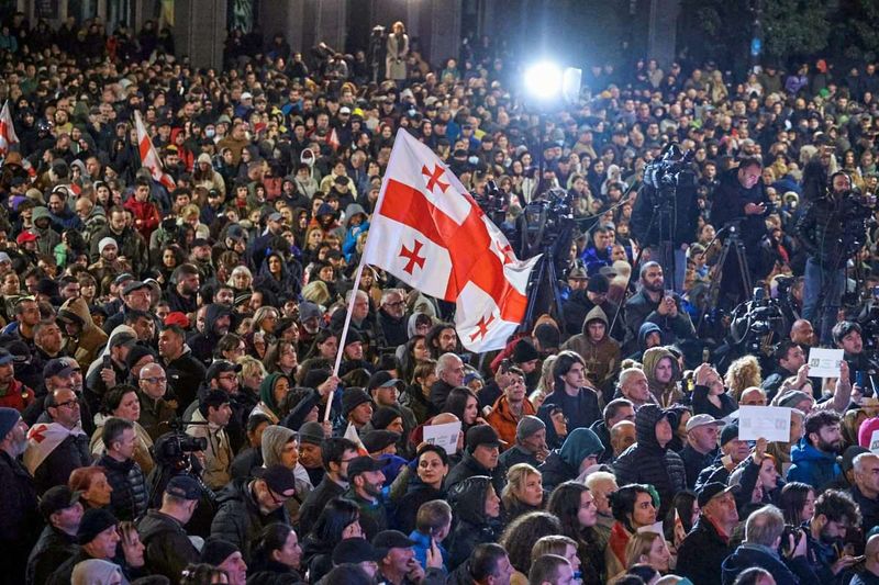 Tausende protestierten in Georgien gegen das Wahlergebnis