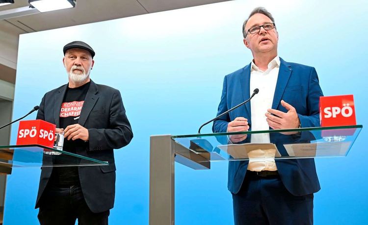 Volkshilfe-Geschäftsführer Erich Fenninger und SPÖ-Chef Andreas Babler.