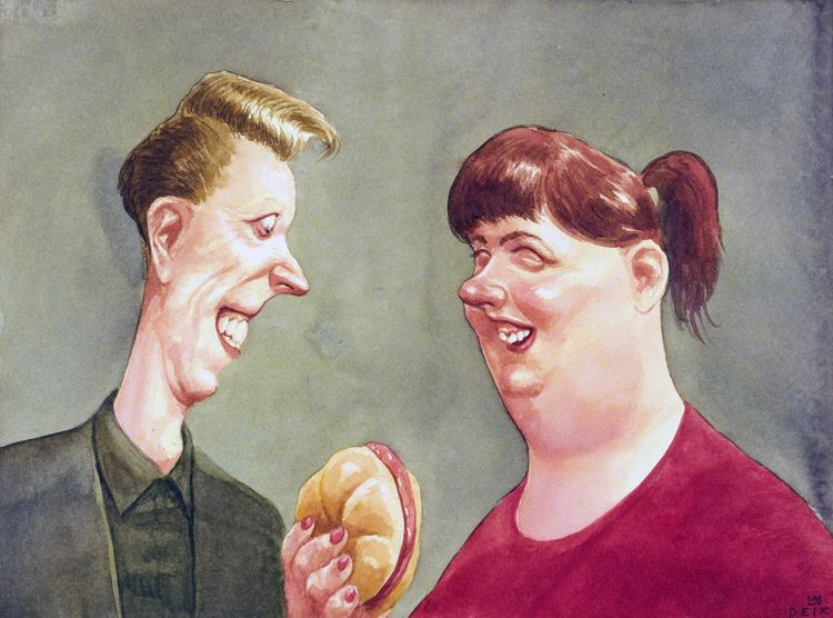 Herr und Frau Österreicher, wie Manfred Deix sie sah: Schiefe Zähne, gut genährt, meistens auch für ein Spaßerl zu haben.