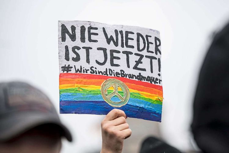 Demonstration gegen Rechtsextremismus in Berlin.