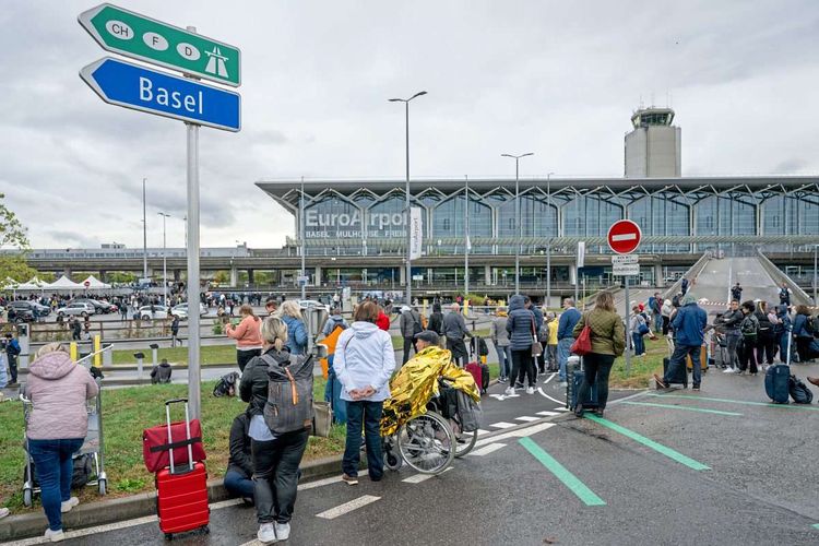 Evakuierung am Euro-Airport Basel-Mulhouse-Freiburg.