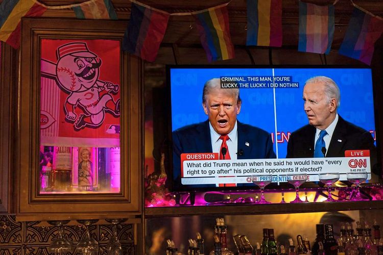 US-Präsident Joe Biden bei der TV-Debatte gegen Donald Trump.