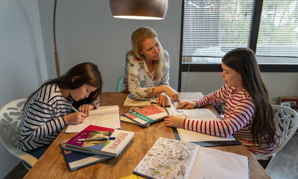 Unterricht zu Hause statt in der Schule Eine vorstellbare