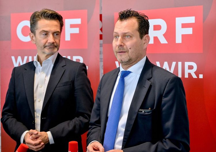 ORF-General Roland Weißmann hat den Unterhaltungschef ausgeschrieben – Alexander Hofer (rechts) wechselte ja als Landesdirektor nach Niederösterreich.