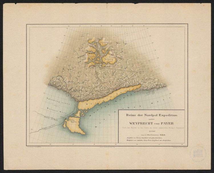Die erste gedruckte Karte von Franz-Josef-Land