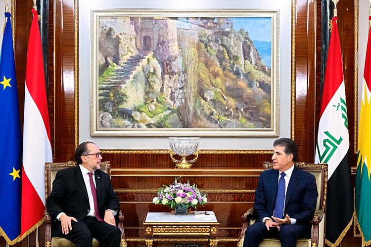 Außenminister Alexander Schallenberg und der Präsident der Region Kurdistan-Irak, Nechervan Barzani.