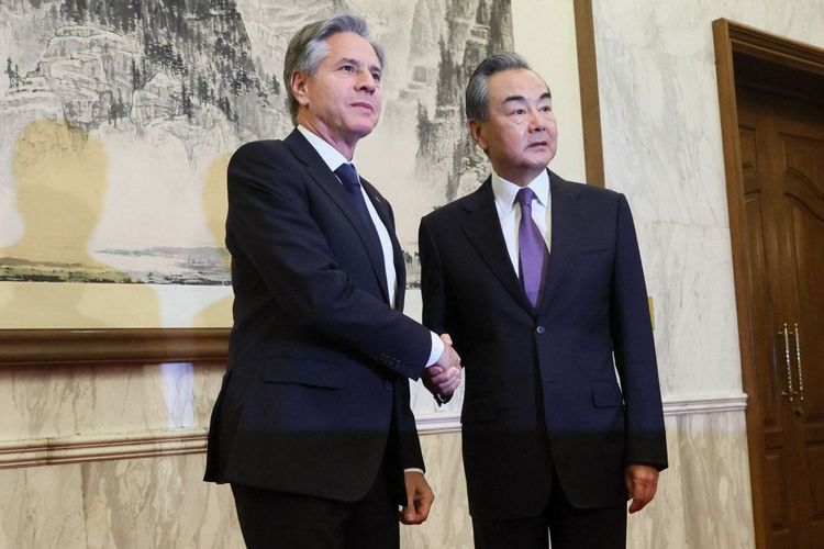 US-Außenminister Antony Blinken bei einem Zusammentreffen mit dem chinesischen Spitzenpolitiker Wang Yi.