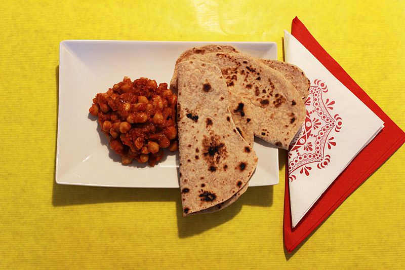 Rezept: Kichererbsen-Curry mit Chapatis - Vegetarische Rezepte ...