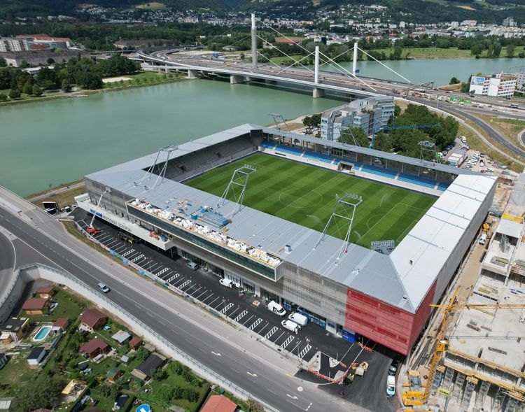 Das Stadion von Blau-Weiß Linz