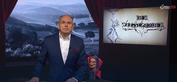 Ferdinand Wegscheider in seiner Sendung auf Servus TV.