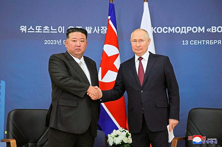 Kim Jong-un und Wladimir Putin am 13. September 2023 in Russland.