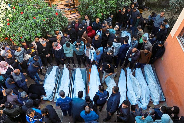 Ein Begräbnis in Khan Younis im Süden des Gazastreifens vergangene Woche