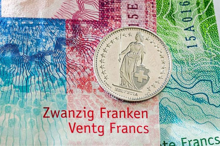 Schweizer Münzen und Geldscheine
