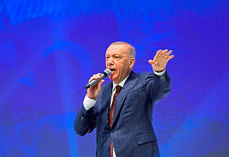 Recep Tayyip Erdoğan beim Parteitag seiner AK-Parti