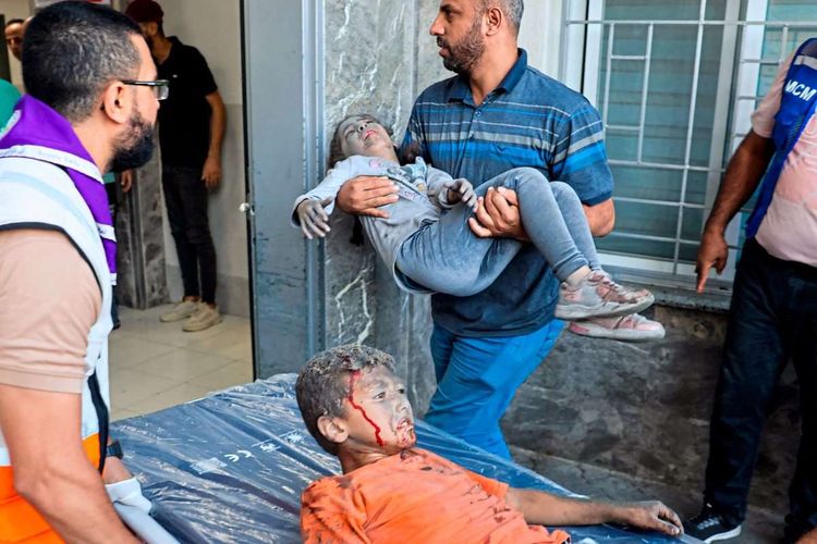 Verletzte Kinder im Gazastreifen.  