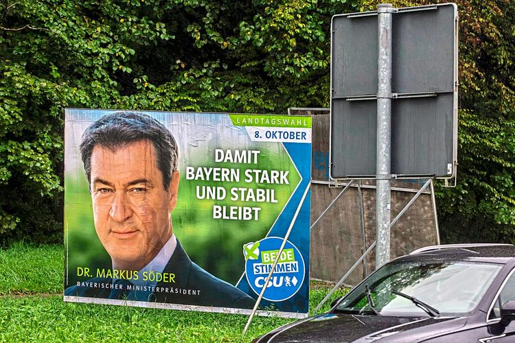 Markus Söder auf Wahlplakat
