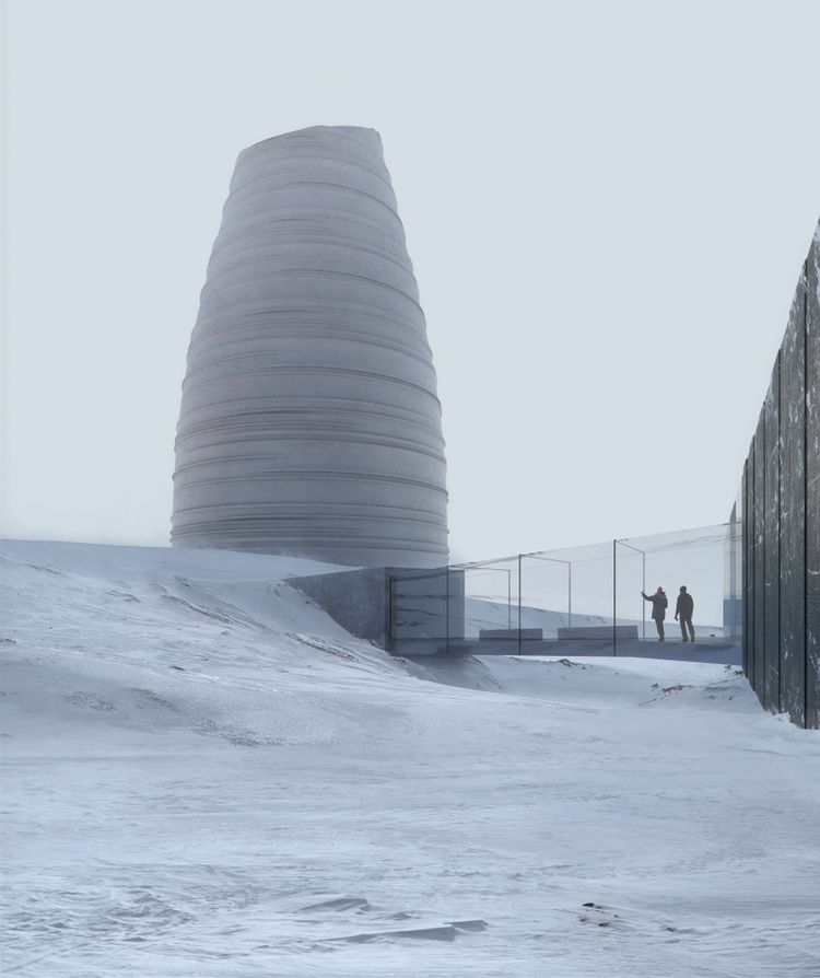 Snøhetta Architektur-Ausstellung, Besucherzentrum am Svalbard Global Seed Vault