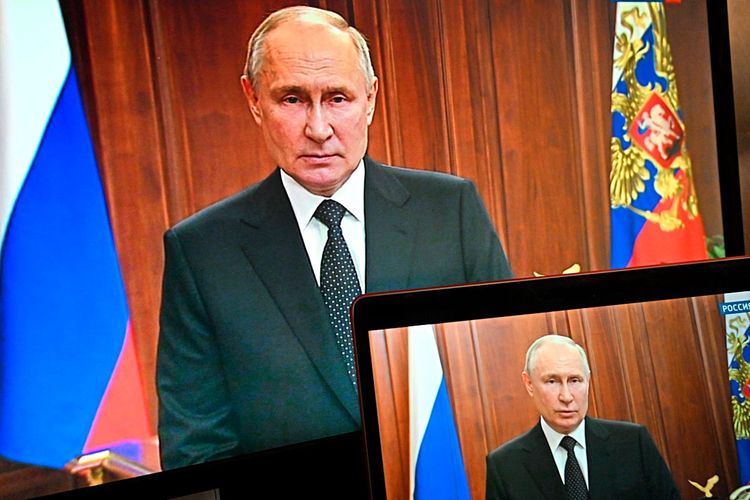 Wladimir Putin bei seiner TV-Ansprache