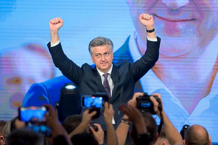 Andrej Plenković feiert seinen Wahlerfolg.