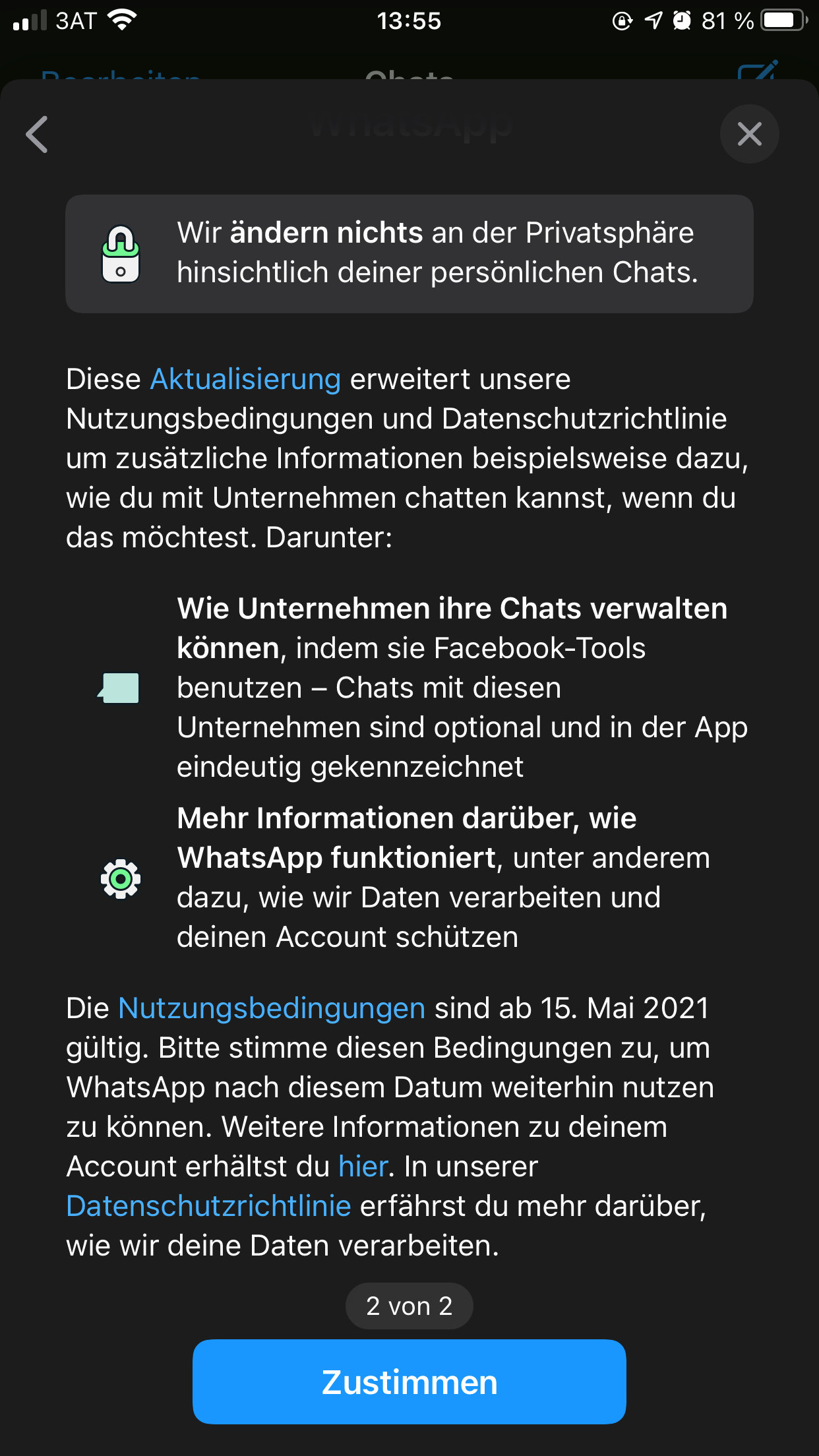 Umstrittene Nutzungsbedingungen: Whatsapp Fragt Wieder Um Erlaubnis ...