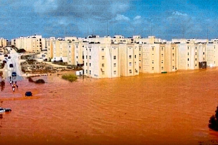 Sturm Daniel führte zu heftigen Überschwemmungen in Libyen.