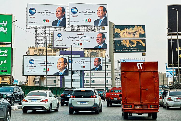 Wahlkampfplakate des ägyptischen Präsidenten Abdel Fattah al-Sisi