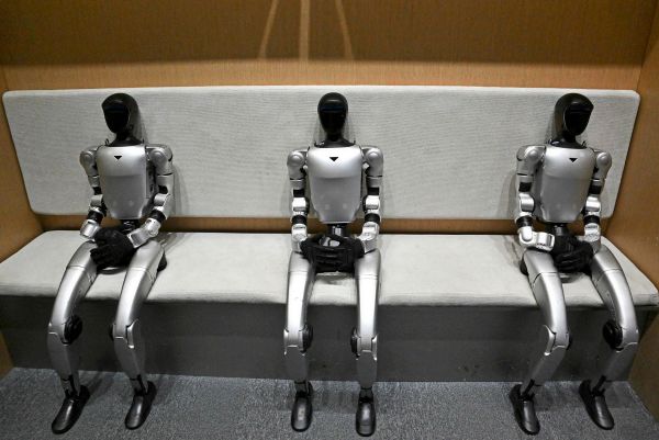Humanoider-Roboter-erschreckt-Frau-auf-offener-Stra-e-und-wird-von-der-Polizei-abgef-hrt