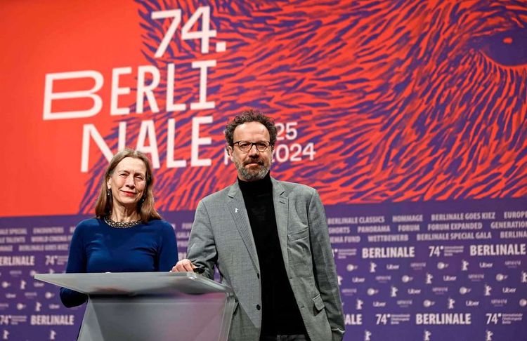 Das Duo ist bald Geschichte: Geschäftsführerin Mariette Rissenbeek und der künstlerische Leiter Carlo Chatrian bei der Programm-Pressekonferenz am 22.01.2024.