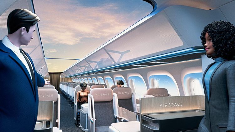 Ganz anders als bisher gewohnt sollen in Zukunft die Flugzeugkabinen aussehen – luftiger und transparenter.