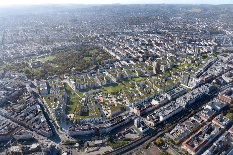 Visualisierung der geplanten Bebauung des Nordwestbahnhof-Areals in Wien.